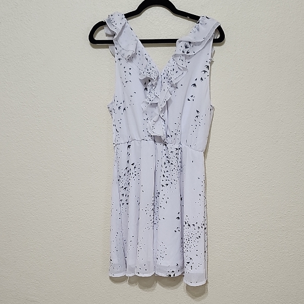 H&M White Ruffled Sleeveless Mini Dress
